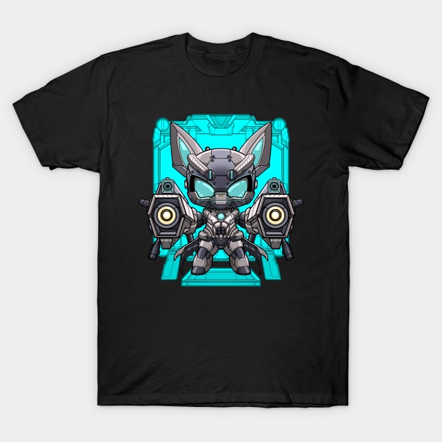 The Batbot - Cute Chibi Batman Robot T-Shirt by eleazarion